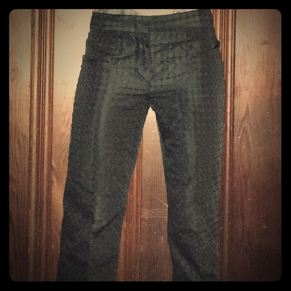 Texture woven black slacks